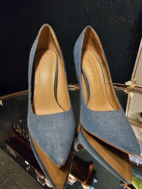 Shoe Republic LA Blue Denim Pointed Pumps